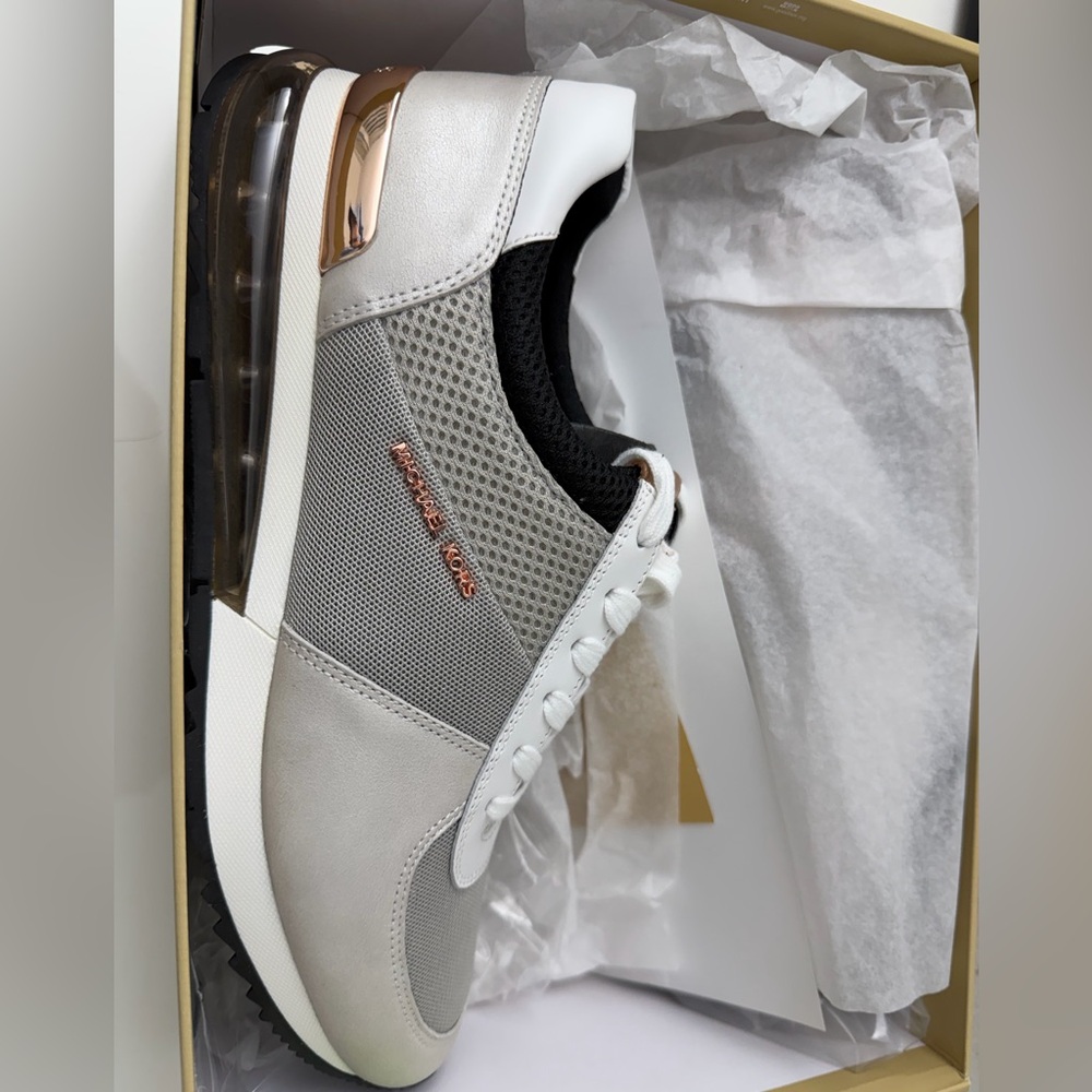 Michael Kors Beige and Black Runner Sneakers